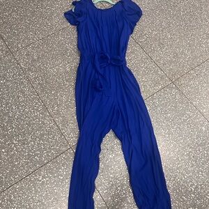 Eloqui Elegant Blue jumpsuit with Belt new with tags